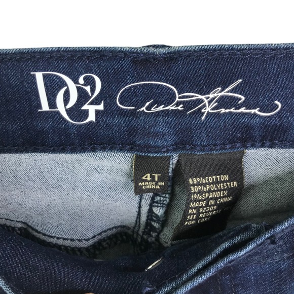 DG2 Diane Gilman Women's Skinny Jeans Floral Embroidered Dark Wash Cotton 4T NWT - Picture 4 of 9